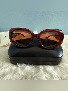 Coach Caramel Tortoise Oval Sunglasses